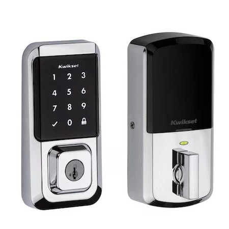 Kwikset: Halo SmartKey Electronic Touchscreen Keyless Entry Deadbolt with WiFi / Polished Chrom -  KWS-939-WIFI-TSCR-26